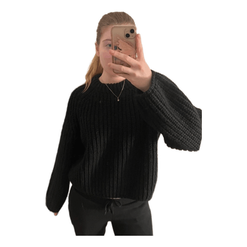 Black ribbed knit sweater