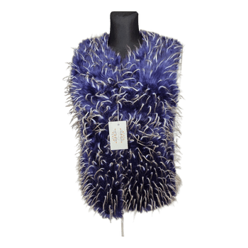 Blue faux fur vest