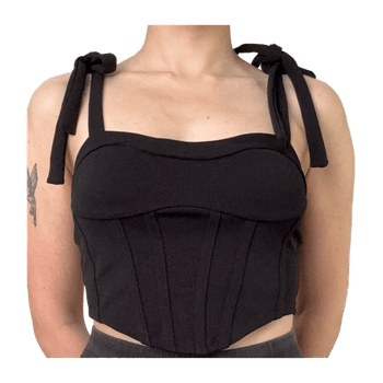 Musta korsettityylinen crop top S – chic / party / trendy