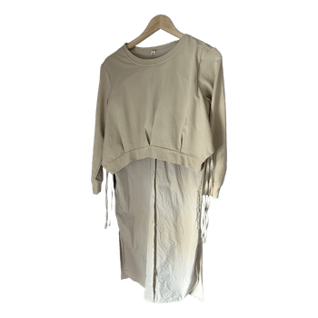 Beige layered shirt dress