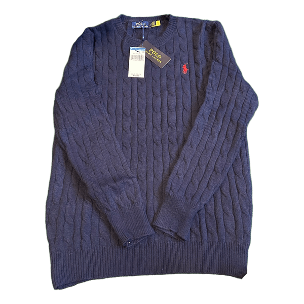 Navy cable knit sweater