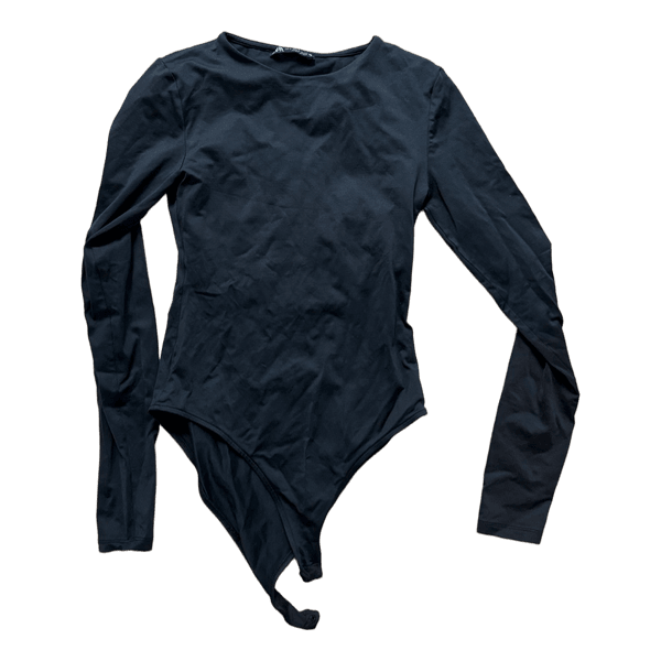 Black long-sleeve bodysuit