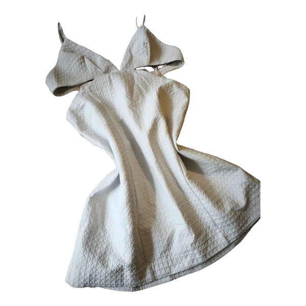 White textured mini dress