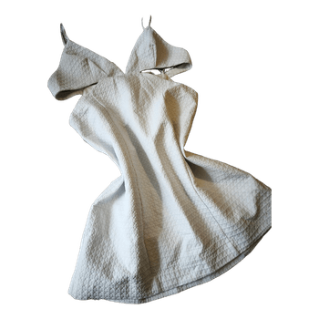 White textured mini dress