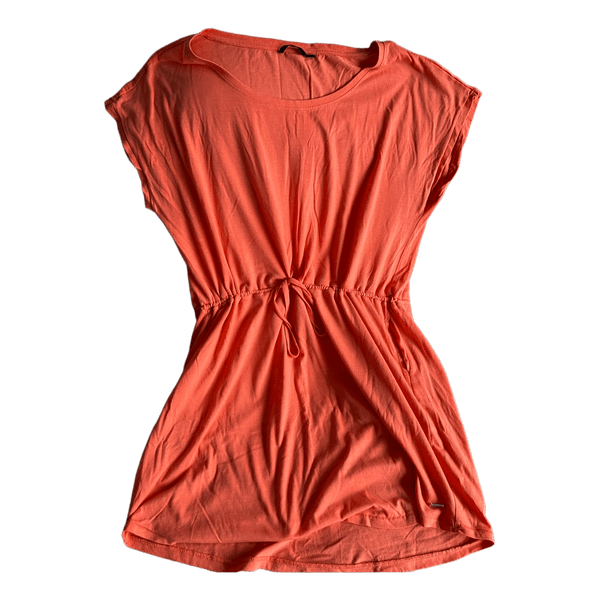 Orange casual drawstring dress