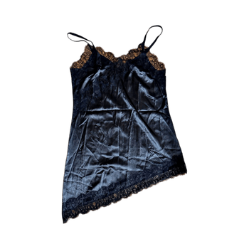 Musta satiini mekko M