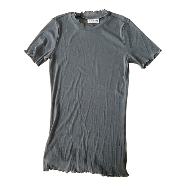 Grå ribbet t-shirt