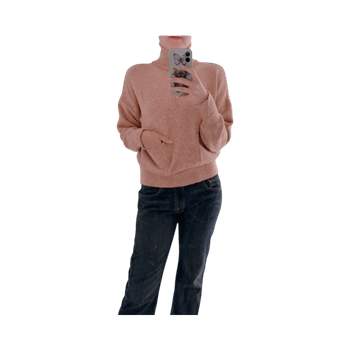 Pink turtleneck sweater