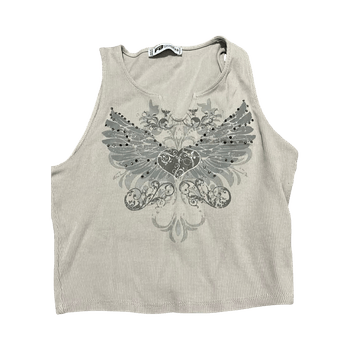 Beige ribbinenavetoppi