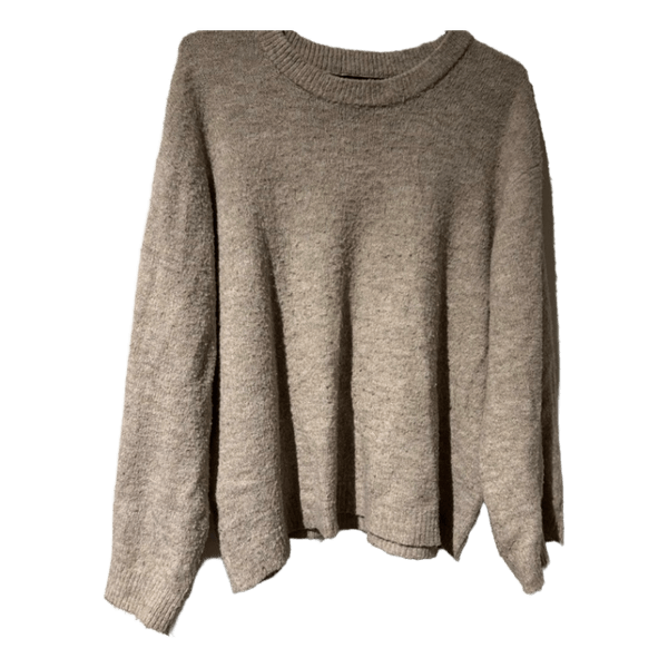 Beige strikket pullover