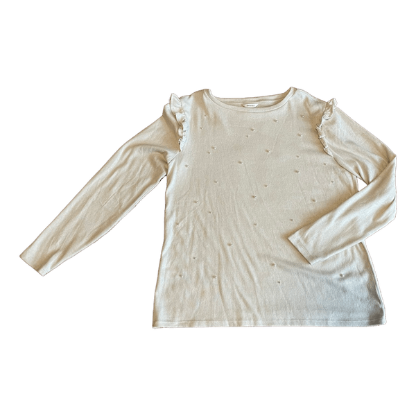 Beige pearl knit sweater