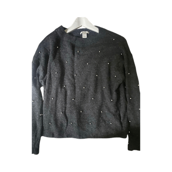 Grey pearl H&M sweater