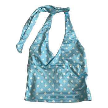 Baby blue polka dot top