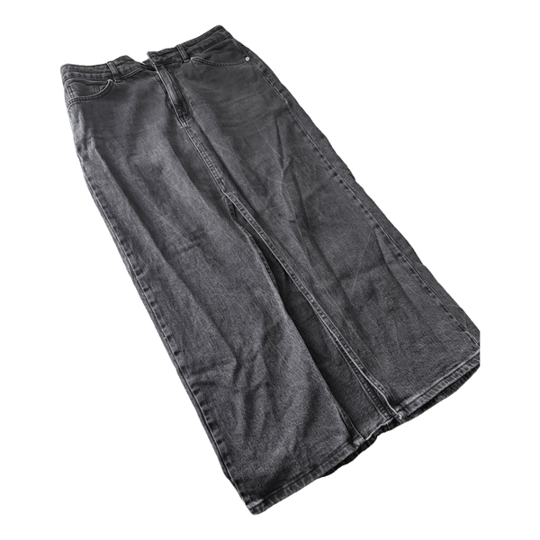 Black denim maxi skirt