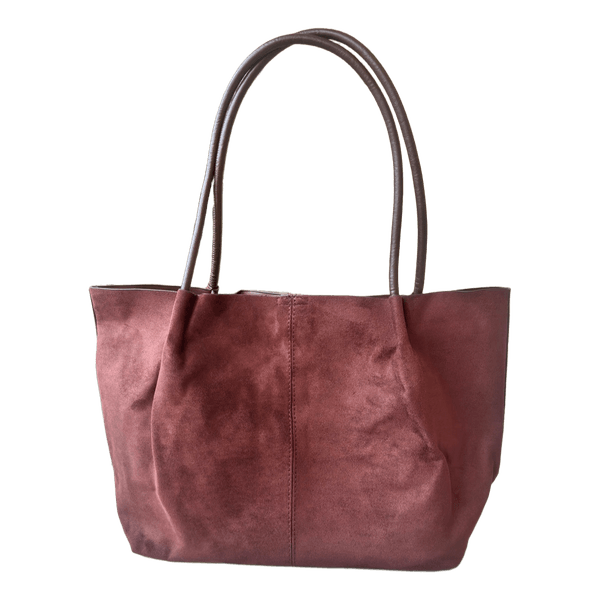 brun suede lign. taske