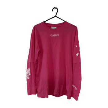 Ganni Pink long sleeve t-shirt