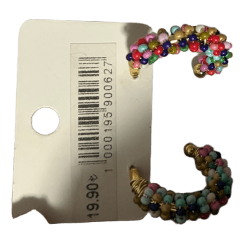 Multicolor beaded hoop earrings