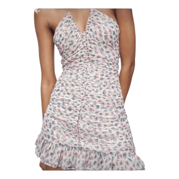 Blomstret halterneck minikjole