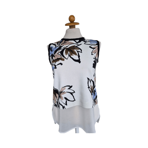 Marella Floral Sleeveless Blouse Made in Italy – Size 34