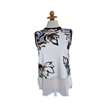 Marella Floral Sleeveless Blouse Made in Italy – Size 34