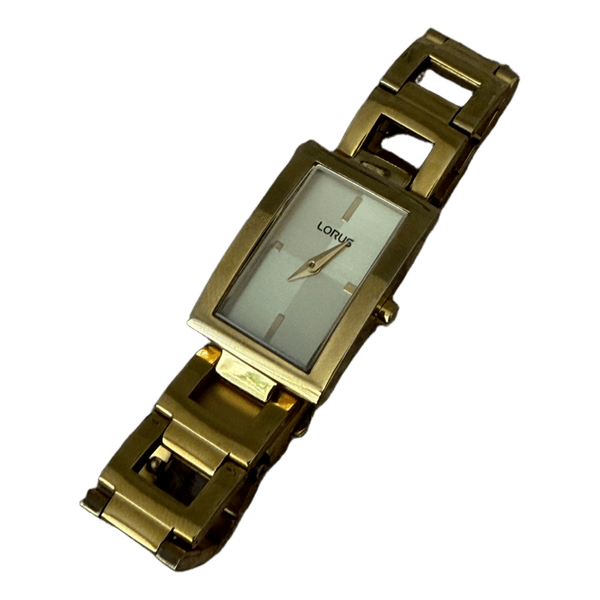 Lorus gold rectangular watch