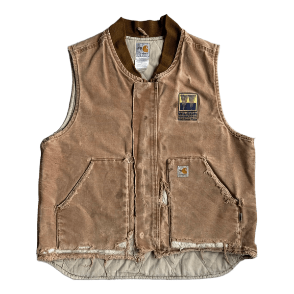 Vintage Thrashed Insulated Canvas Flame Resistant Vest Carhartt