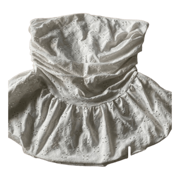Hvid stropløs peplum top