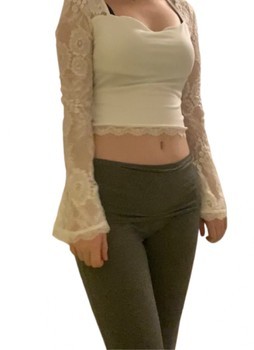 White lace long sleeve top