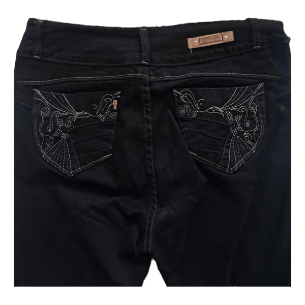 Black embellished denim jeans