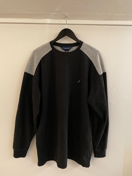 Nautica black fleece pullover sweatshirt