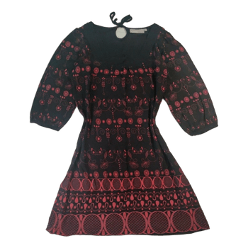KappAhl Boho-tunika / Mekko - Musta-punainen kuosi - S/M