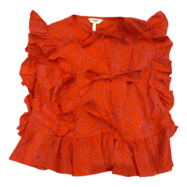 Rød ruffle top