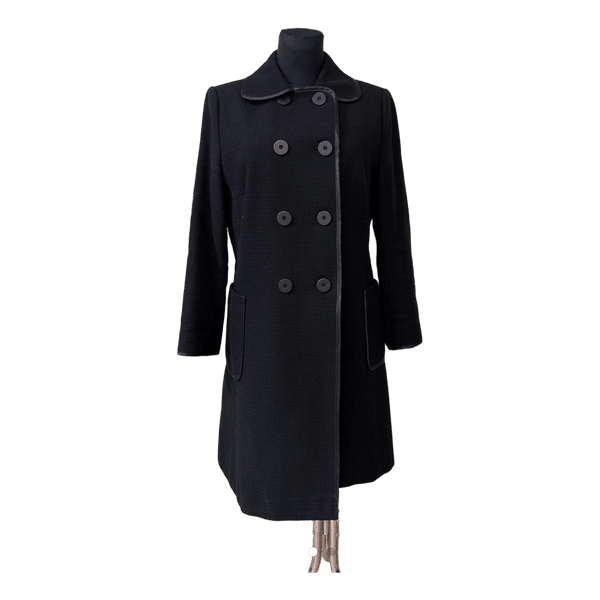 Black double-breasted coat