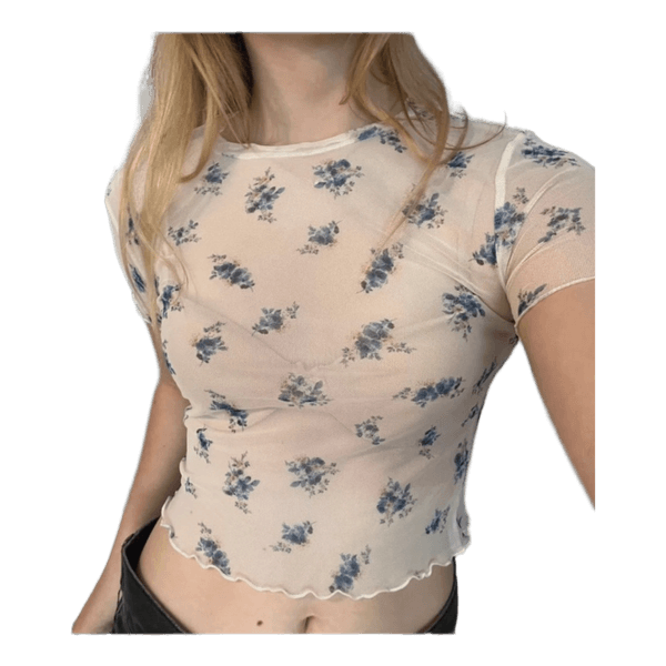 Floral mesh top