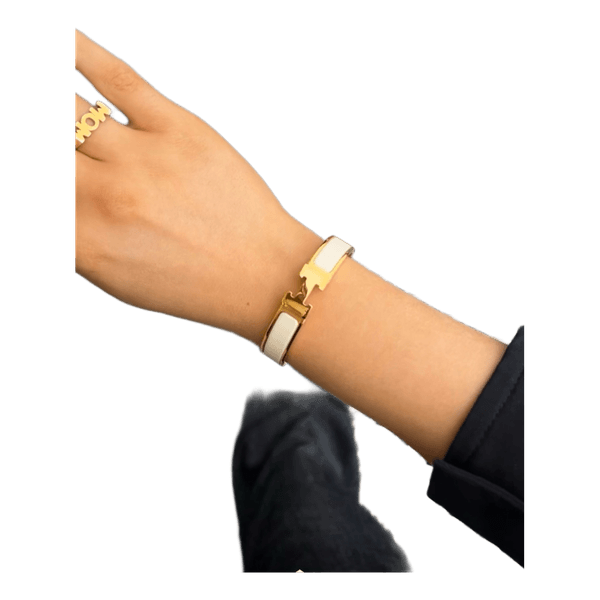 Guld armbånd med hvid