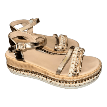 Gold platform sandals