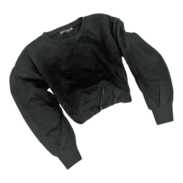 PrettyLittleThing Crop Top Sweater – Black – Size S (EU 36) – Very Good Condition