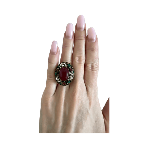 Vintage red statement ring