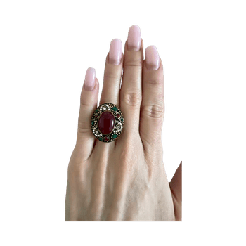 Vintage red statement ring