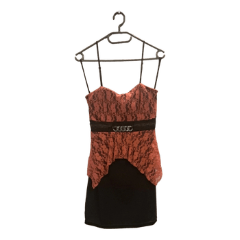 Pink and black lace dress