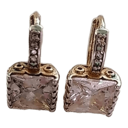 Square crystal earrings