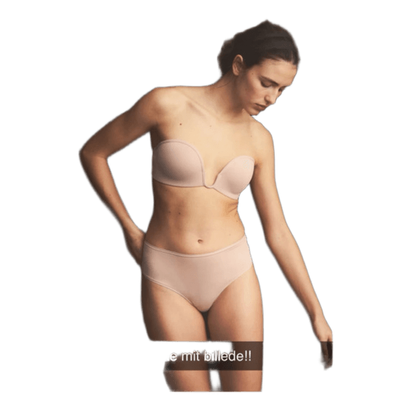 Beige strapless bra
