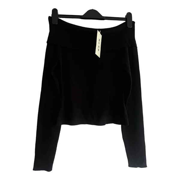 Sort NA-KD off-shoulder striktrøje