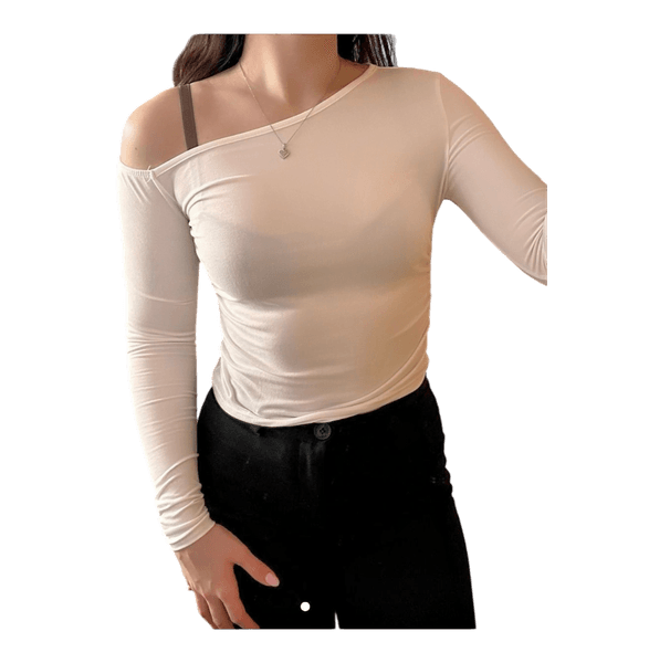 White long-sleeved top