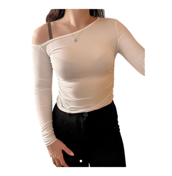 White long-sleeved top