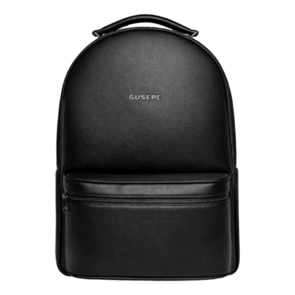 Black leather urban backpack