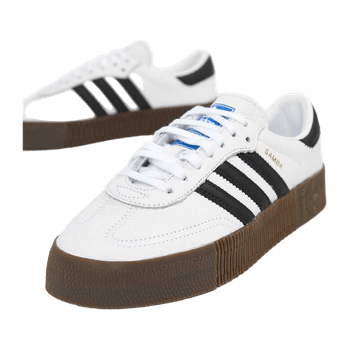 White and black samba rose trainers