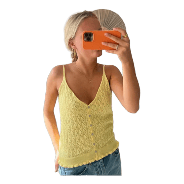 Gul strikket top