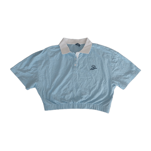 Light blue cropped polo shirt