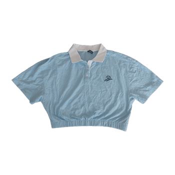 Light blue cropped polo shirt